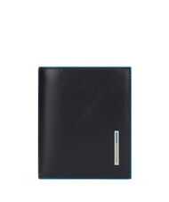 PIQUADRO BLUE SQUARE Portefeuille en cuir de veau Noir - Portefeuilles Homme - 1