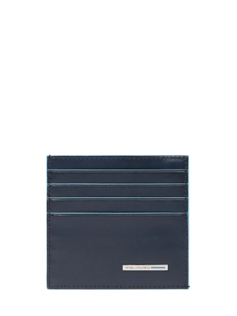 PIQUADRO BLUE SQUARE porte-cartes en cuir bleu - Portefeuilles Homme