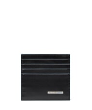 PIQUADRO BLUE SQUARE porte-cartes en cuir Noir - Portefeuilles Homme - 1