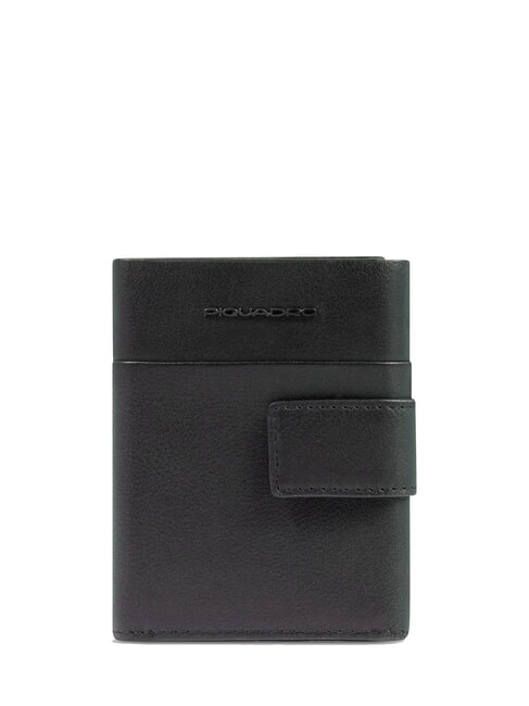 PIQUADRO HARPER Portefeuille compact en cuir Noir - Portefeuilles Homme