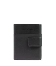 PIQUADRO HARPER Portefeuille compact en cuir Noir - Portefeuilles Homme - 1