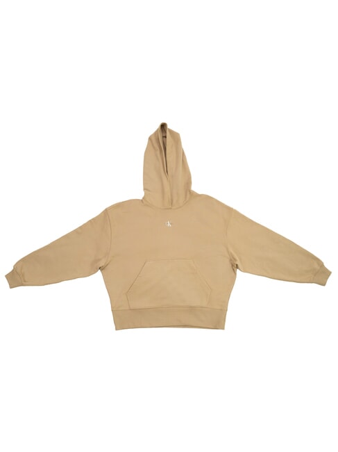 CALVIN KLEIN CK JEANS Sweat-shirt en coton avec capuche et poche travertins - Sweat-shirts pour femmes