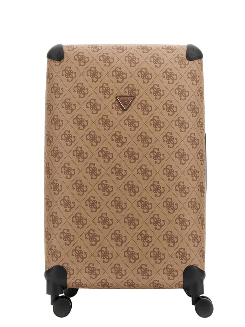 GUESS BERTA 28 Grand chariot extensible logo latte / marron - Valises Rigides