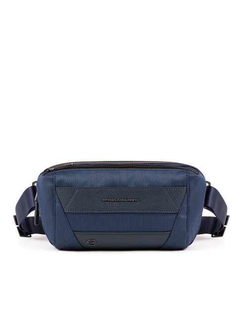 PIQUADRO TRAKAI Sac ceinture en cuir et tissu bleu - Sacs banane