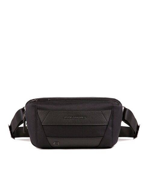 PIQUADRO TRAKAI Sac ceinture en cuir et tissu Noir - Sacs banane