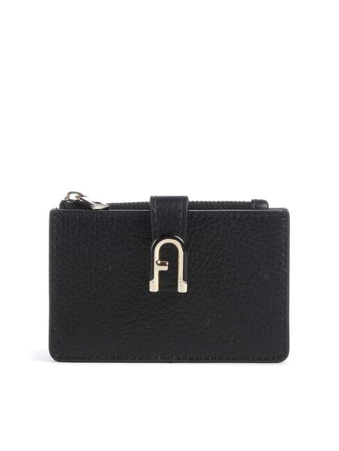 FURLA IDEA Porte-cartes en cuir avec porte-monnaie Noir - Portefeuilles Femme