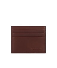 THE BRIDGE ALBERTO porte-cartes en cuir plat Marron / Palladium - Portefeuilles Homme - 1