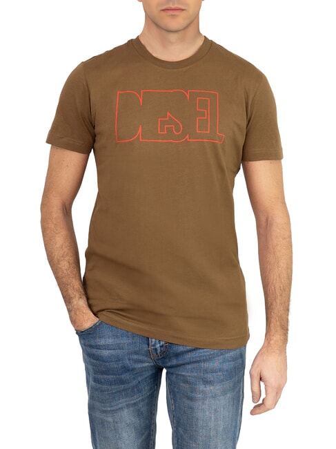 DIESEL T-DIEGOR T-shirt en coton liqueur de café - T-shirt
