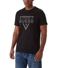 GUESS PAINTED TRIANGLE T-shirt &agrave; manches courtes coupe classique jetbla - T-shirt - 1