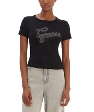 GUESS STUDS SCRIPT T-shirt &agrave; manches courtes coupe ajust&eacute;e - T-shirt