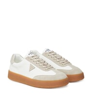 GUESS WIMAN Baskets en cuir blanc beige - Chaussures Homme - 1