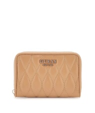GUESS VALLA Portefeuille zipp&eacute; moyen BEIGE - Portefeuilles Femme - 1