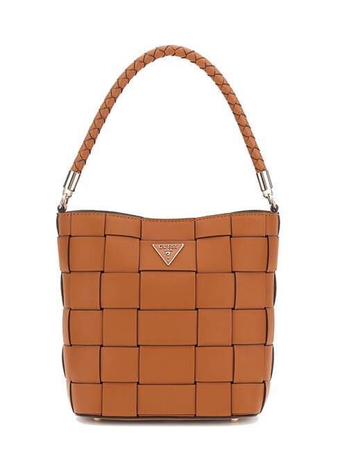 GUESS MAYLEE Mini sac bandoulière seau sac fourre-tout albury caramel - Sacs pour Femme