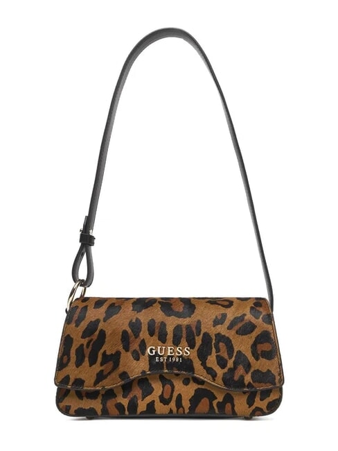 GUESS DOMITILLA Sac bandoulière en cuir animalier St. léopard - Sacs pour Femme