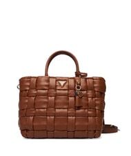 GUESS MARION Sac &agrave; main tress&eacute; avec bandouli&egrave;re COGNAC - Sacs pour Femme - 1