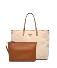 GUESS VICTORIA Sac cabas Teddy avec pochette naturel / cognac - Sacs pour Femme - 1