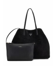 GUESS VICTORIA Sac cabas Teddy avec pochette NOIR - Sacs pour Femme - 1