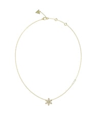 GUESS WHITE LOTUS Collier avec pendentif fleur et cristal or jaune - Colliers - 1