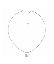 GUESS KEEP ME CLOSE Collier avec pendentif cadenas en cristal ARGENT - Colliers - 1