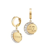 GUESS MOON PHASES Boucles d'oreilles avec m&eacute;daille et cristaux or jaune - Boucles d'oreilles - 1