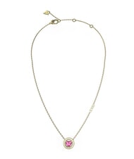 GUESS M'AMA NON M'AMA Collier en zircone en forme de c&oelig;ur or jaune/fuchsia - Colliers - 1