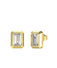 GUESS 4G LIGHT Boucles d'oreilles carr&eacute;es avec zirconias or jaune - Boucles d'oreilles - 1