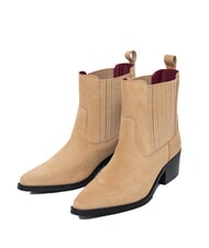 TOMMY HILFIGER TH SUEDE COWBOY bottines texanes en daim kaki - Chaussures Femme - 1