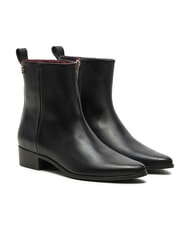 TOMMY HILFIGER TH  Bottines en cuir noir - Chaussures Femme - 1