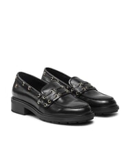 TOMMY HILFIGER CHUNKY NAUTICAL EYELETS  mocassins en cuir noir - Chaussures Femme - 1
