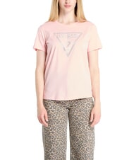 GUESS SS CN KRYSTAL TRIANGLE T-shirt &agrave; manches courtes avec clous et strass - T-shirt