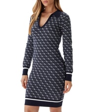 GUESS AUBREY robe tricot&eacute;e 4g bleu et cr&egrave;me - V&ecirc;tements femme - 1