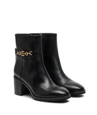 TOMMY HILFIGER TH CHAIN Bottines en cuir avec cha&icirc;ne noir - Chaussures Femme - 1