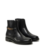 TOMMY HILFIGER TH CHAIN Bottines basses en cuir avec fermeture &eacute;clair - Chaussures Femme