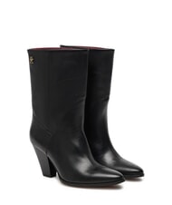 TOMMY HILFIGER MID COWBOY Bottines en cuir &agrave; talons noir - Chaussures Femme - 1