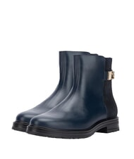 TOMMY HILFIGER TH bottines basses en daim et cuir bleu - Chaussures Femme - 1