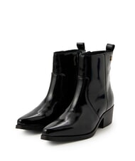 TOMMY HILFIGER TH COWBOY Bottes texanes en cuir brillant noir - Chaussures Femme - 1