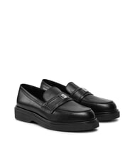 CALVIN KLEIN LOAFER W/HW LTH mocassin en cuir noir - Chaussures Femme - 1