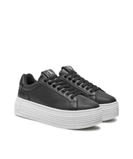 CALVIN KLEIN BOLD PLATF LOW Baskets en cuir noir - Chaussures Femme - 1