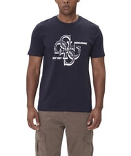 GUESS DROP SHADOW T-shirt &agrave; manches courtes avec impression 4G smartblue - T-shirt - 1