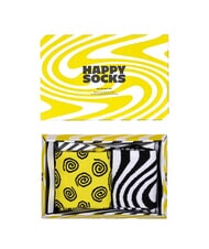 HAPPY SOCKS ZIG ZAG Coffret cadeau 2 paires de chaussettes jaune - Chaussettes pour hommes - 1
