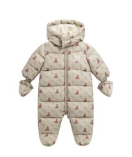GUESS KIDS MINI ME Combinaison de ski avec capuche 4g beige rustique aop - Barboteuses et tenues pour b&eacute;b&eacute; - 1