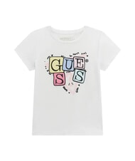 GUESS KIDS T-shirt &agrave; manches courtes imprim&eacute; blanc pur - Tee-shirt enfant - 1