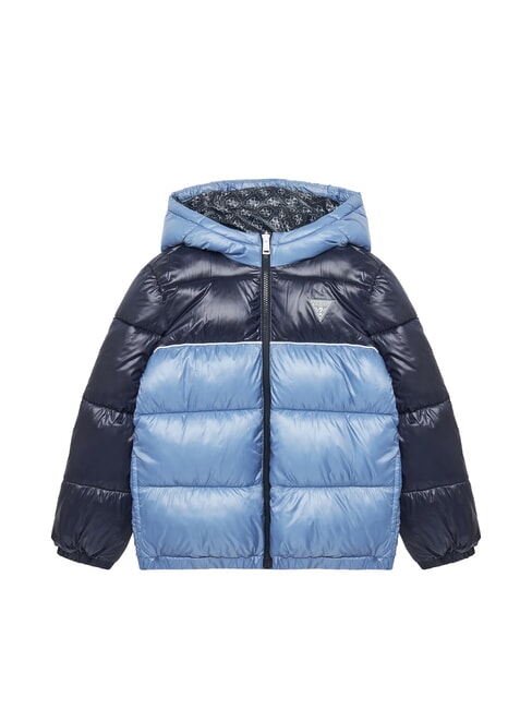 GUESS KIDS Doudoune enfant bicolore &agrave; capuche couleur tonale bleue blo - B&eacute;b&eacute; Vestes