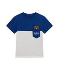 GUESS KIDS T-shirt b&eacute;b&eacute; avec poche et ours en peluche lis bleu - Tee-shirt enfant - 1