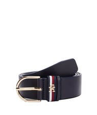 TOMMY HILFIGER ESSENTIAL EFFORTLESS CORP Ceinture en cuir bleu espace - Ceintures - 1