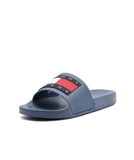 TOMMY HILFIGER TOMMY JEANS Pool Slide Chaussons en caoutchouc c&ocirc;te bleue - Chaussures Homme - 1