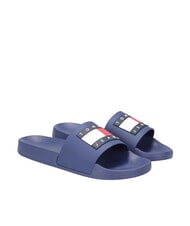 TOMMY HILFIGER FLAG POOL Pantoufles pour femmes bleu velours - Chaussures Femme - 1