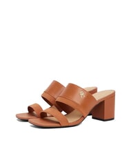TOMMY HILFIGER TH sandale mule en cuir &agrave; talon large - Chaussures Femme