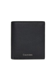CALVIN KLEIN FOIL EMBOSSED portefeuille en cuir sur noir - Portefeuilles Homme - 1