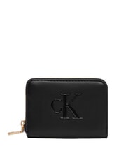 CALVIN KLEIN BOLD MONOGRAM Petit portefeuille sur noir - Portefeuilles Femme - 1